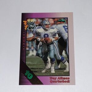 1992 Wild Card Field Force 10 Stripe Troy Aikman #11 Dallas Cowboys